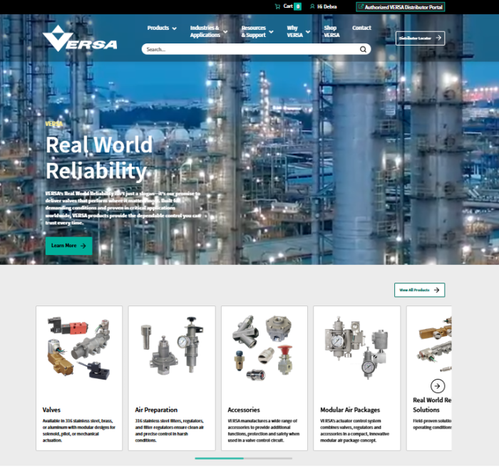 Image of VERSA Website