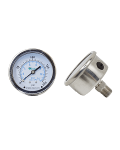 Air Gauge, 2.5" DIA, 0-200 PSI, Dry
