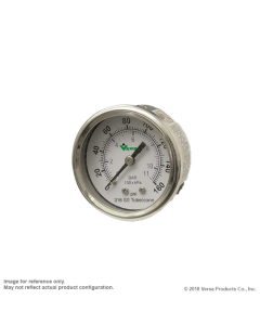 Air Gauge, 2.5" DIA, 0-200 PSI, Glycerin Filled