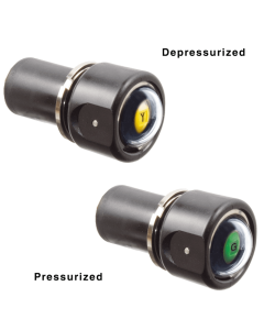 Status indicator, Nylon 6/6, green - pressurized, yellow - depressurized