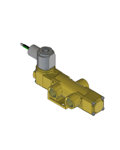 Valve, 3-Way, Brass, 12VDC